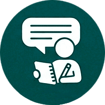 icono persona con cuaderno