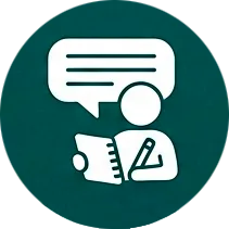 icono persona con cuaderno